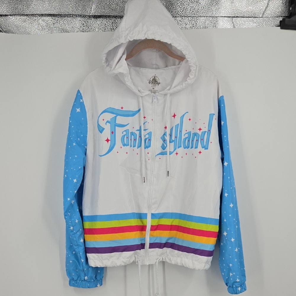Disney Parks Fantasyland Windbreaker White Jacket Medium